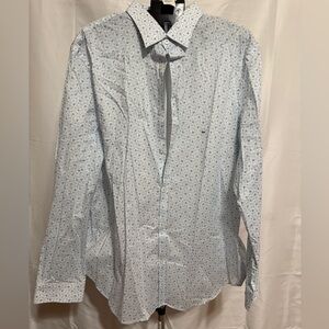 Express Men Mini Floral Stretch 1MX Dress Shirt - XXL NWT